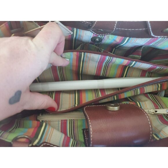 Fossil Purse Belize Ring Satchel Orange Beachy Shoulder strap 78083 NWT - Picture 11 of 16